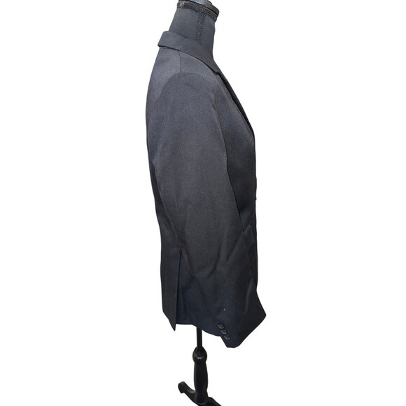 Triumph Black Riding Jacket Hunt Coat Equestrian Blazer Sz 12 Cotton Minimalist - Picture 4 of 11